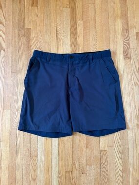 Waggle Navy Flat Front Athletic Golf Shorts